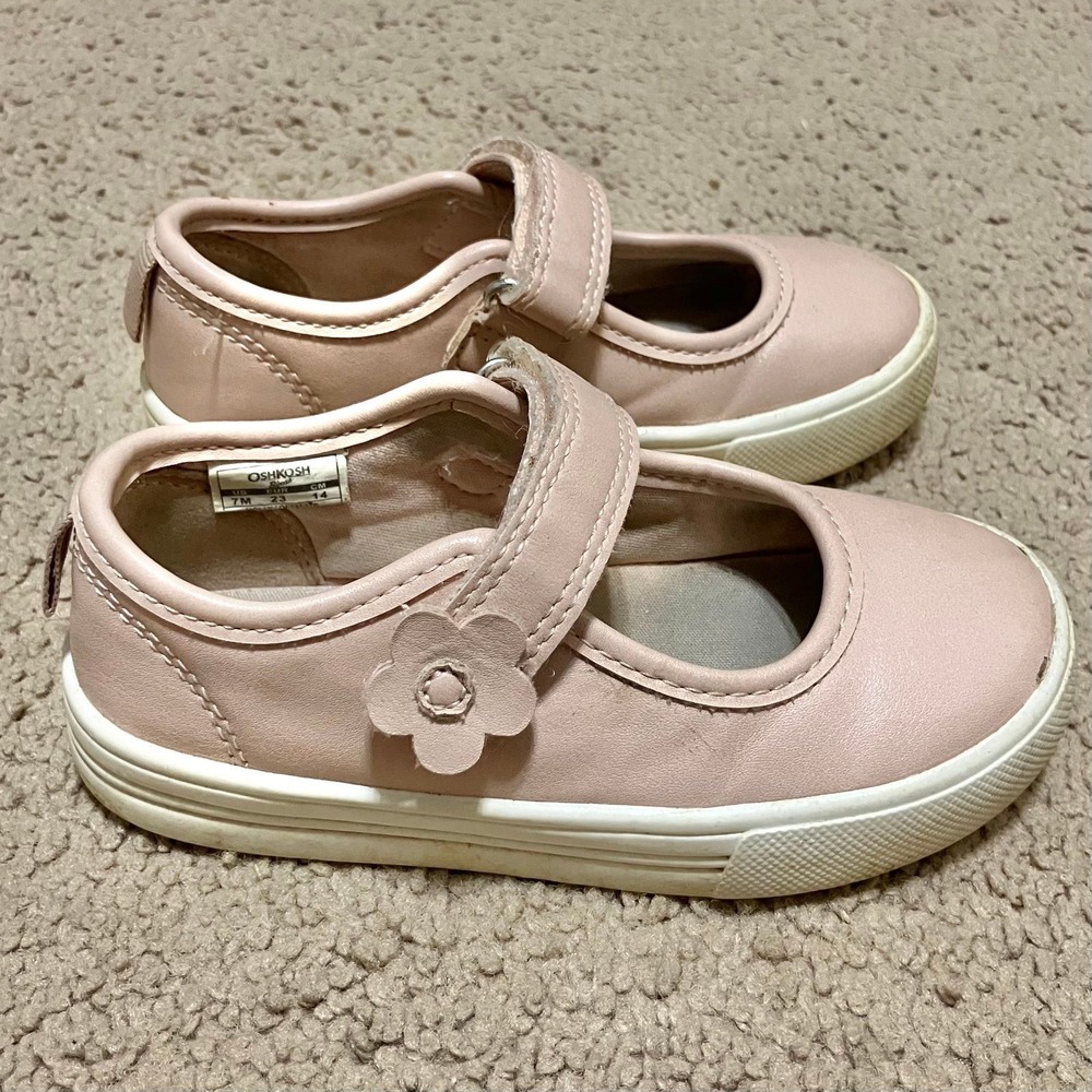 OshKosh B'gosh Dusty Pink Mary Jane Sneakers shoes Toddler Sz 7M